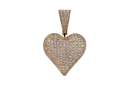 Large Pave Iced Out Heart Pendant